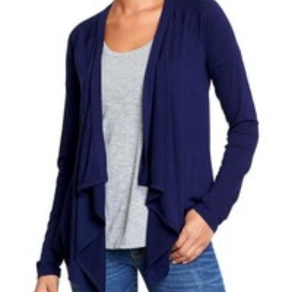 navy jersey cardigan
